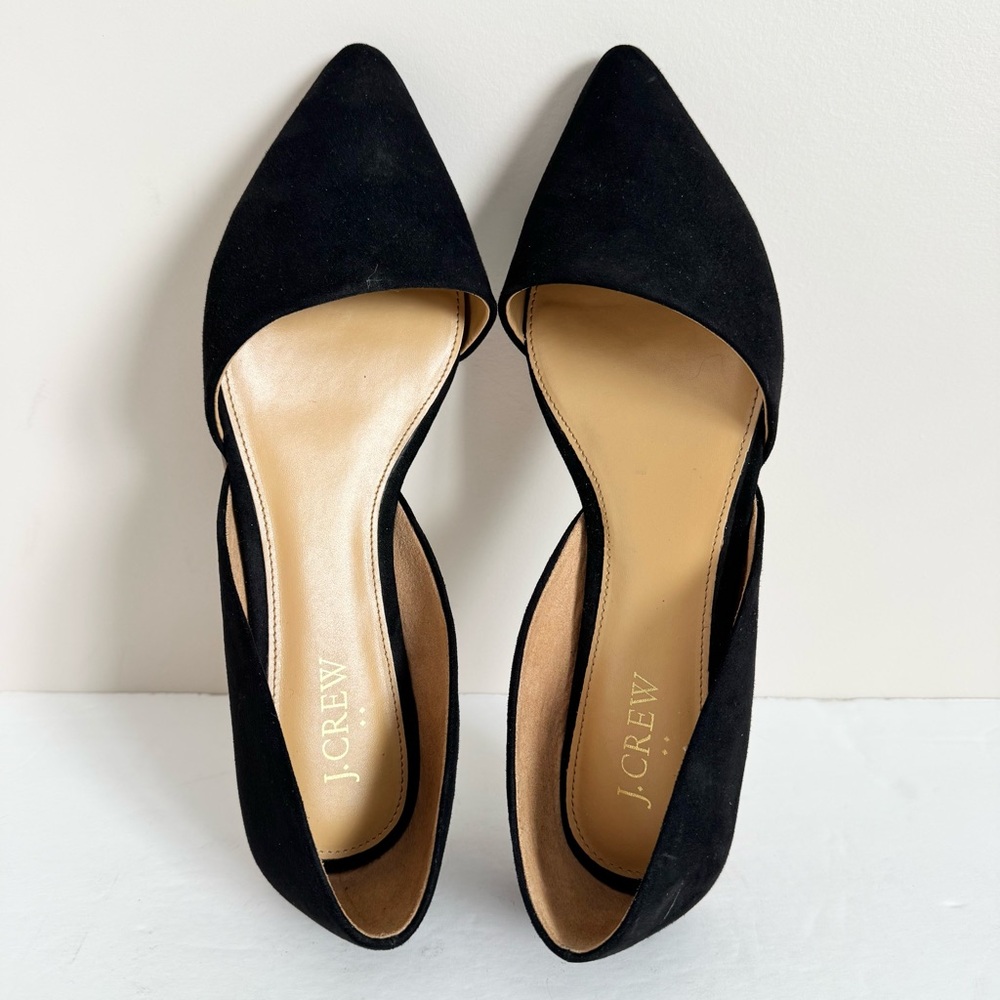 J. Crew Zoe Suede d'Orsay Flats Size 8 Black - Picture 11 of 16